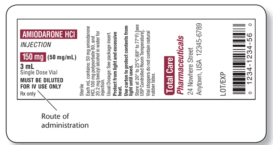 Based on the storage instructions on this label of amiodarone, which of these would you do?   A)  Remove vials from the cartons and place in a well-lighted room. B)  Keep it in the refrigerator. C)  Keep the vials in the original packaging and avoid excessive heat. D)  Keep the vials in the original packaging and store in the freezer.