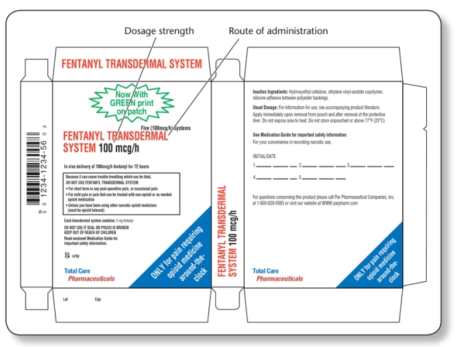 How much fentanyl is contained in each transdermal system?   A)  100 mcg B)  10 mg C)  100 mg D)  5 mg