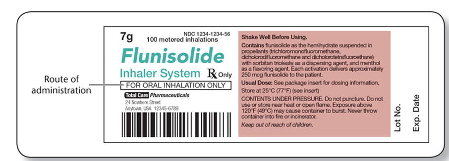 What warning is on the flunisolide label?   A)  Do not refrigerate. B)  Keep in lighted area. C)  Do not shake. D)  Do not puncture.