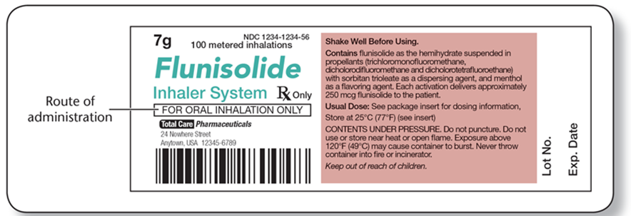 What dose of flunisolide is delivered with each activation of the inhaler?   A)  7 g B)  100 inhalations C)  250 mcg D)  250 mg