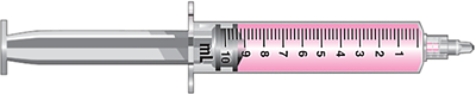 The dose of medication in this syringe is _______________ (use correct notation).   