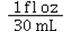 Which of the following is the correct conversion factor for converting milliliters to fluid ounces? A)    B)    C)    D)   