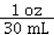 Which of the following is a correct conversion factor for converting fluid ounces to milliliters? A)    B)    C)    D)   