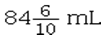 Which of the following is the correct notation for eighty-four and six tenths milliliters? A)    B)  84.6mL C)  84.6 mL D)  84.6 ml