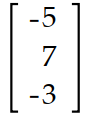  What is the size of the matrix?    A)   3 \times 0  B)   3 \times 1  C)   1 \times 3  D)   3 \times 3