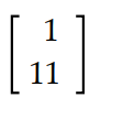  Perform the indicated operation where possible. - \left[\begin{array}{ll}24\end{array}\right]+\left[\begin{array}{r}-1 \\ 7\end{array}\right]  A)  \left[\begin{array}{rr}2 & -1 \\ 4 & 7\end{array}\right]  B)  \left[\begin{array}{ll}1 & 11\end{array}\right]  C)  Not defined D)    