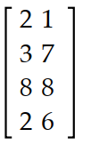 Find the transpose of the matrix. -   A)     B)    C)    D)   