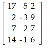 Find the transpose of the matrix. -   A)     B)    C)    D)   