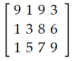 Find the transpose of the matrix. -   A)     B)    C)    D)   