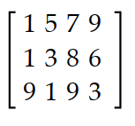 Find the transpose of the matrix. -   A)     B)    C)    D)   