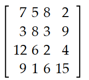 Find the transpose of the matrix. -   A)     B)    C)    D)   