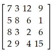 Find the transpose of the matrix. -   A)     B)    C)    D)   