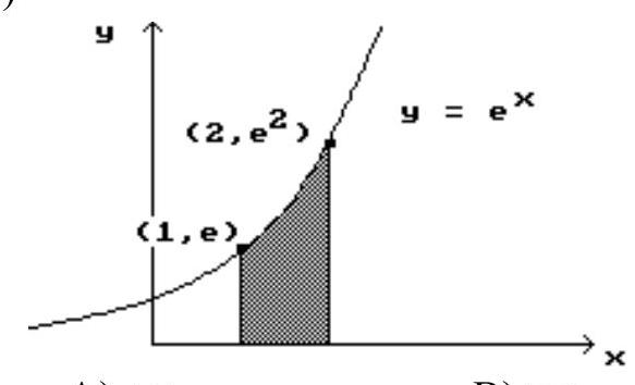 Find the area of the shaded region. -   A)  4.7 B)  7.4 C)  5.4 D)  2.7