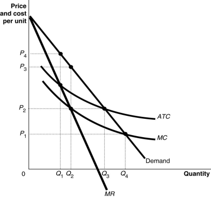 <strong>   Figure 15-19 shows the cost and demand curves for the Erickson Power Company.  -Refer to Figure 15-19. Erickson Power is a natural monopoly because</strong> A) it is a power company and all power companies are natural monopolies. B) average total cost is still declining when it intersects demand. C) of its continually declining marginal revenue curve as output rises. D) its marginal cost lies entirely below its long-run average cost. <div style=padding-top: 35px> 