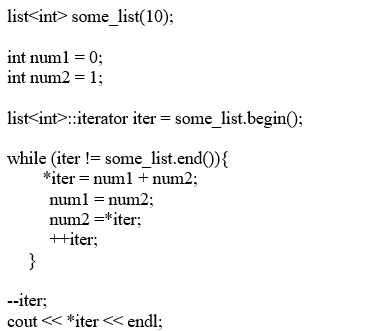 <strong>What value is output after the final line in the following code segment executes? </strong> A) -842150451 B) 0 C) 55 D) 89