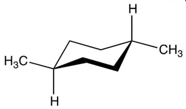 What is the IUPAC name of the following compound?   A)  trans-1,4-dimethylcyclohexane B)  cis-1,4-dimethylcyclohexane C)  trans-1,3-dimethylcyclohexane D)  cis-1,3-dimethylcyclohexane