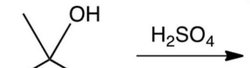  What is the slow, rate-determining step, in the acid-catalyzed dehydration of 2-methyl-2-propanol?   A)  Protonation of the alcohol to form an oxonium ion. B)  Loss of water from the oxonium ion to form a carbocation. C)  Loss of a  \beta -hydrogen from the carbocation to form an alkene. D)  The simultaneous loss of a  \beta -hydrogen and water from the oxonium ion. 