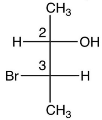  What are the configurations of carbons 2 and 3 in the Fischer projection below?   A)  2R, 3R B)   2 \mathrm{R}, 3 \mathrm{~S}  C)  2S, 3R D)  2S, 3S 