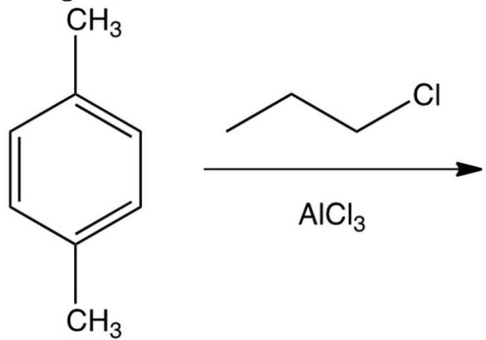  The reaction shown below gave two products in a ratio of approximately  1: 2 . The mass spectrum of the major product has a base peak at  \mathrm{m} / \mathrm{z} 119 . The minor product gave a base peak at  \mathrm{m} / \mathrm{z} 133 . Based on the reaction given and the information on the mass spectra, which of the following is the major product?     A)  A B)  B C)  C D)  D 