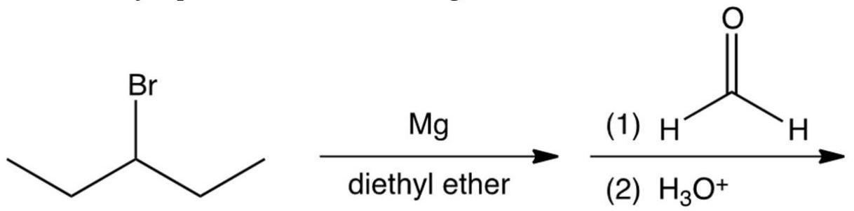 What is the major product of the following reaction?   A)  2-ethyl-1-pentanol B)  2-ethyl-1-butanol C)  3-pentanol D)  3-methyl-1-pentanol
