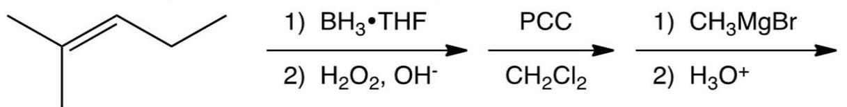 <strong>What is the final product of the following reactions? </strong> A) 2,3-dimethyl-3-pentanol B) 2,3-dimethyl-2-pentanol C) 2,4-dimethyl-3-pentanol D) 2,2-dimethyl-3-pentanol