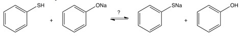 <strong>To which side, if any, would the reaction below lie? </strong> A) to the right B) to the left C) equally to both sides D) this reaction cannot occur