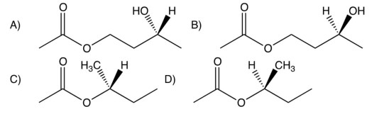Which of the following is the product of the reaction shown below?     A)  A B)  B C)  C D)  D