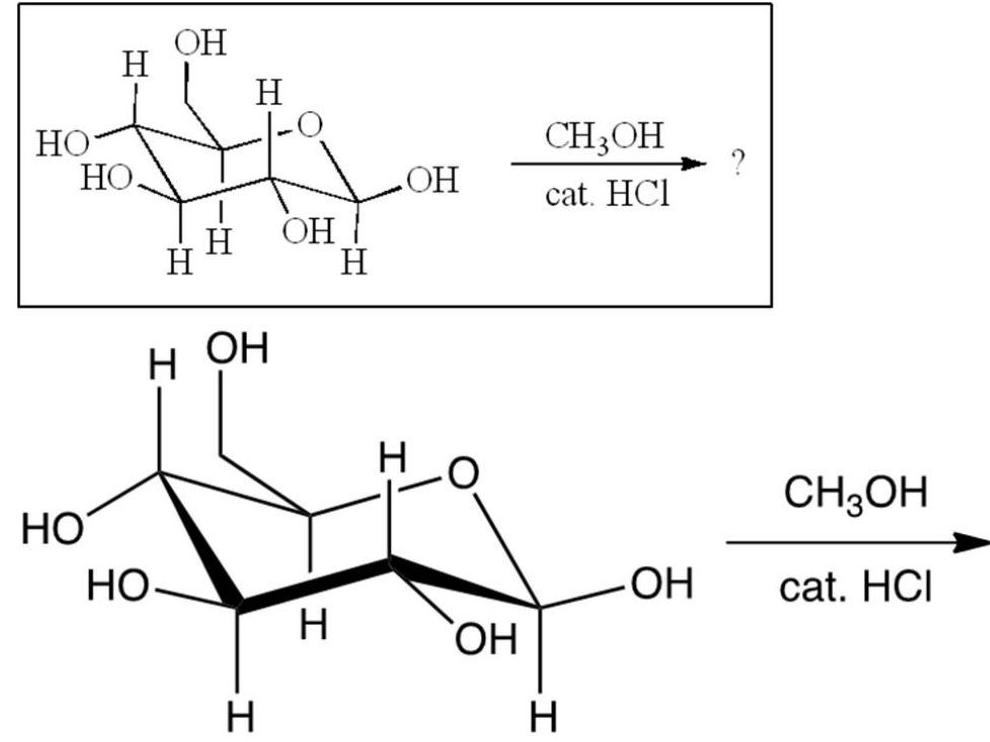What results from the reaction shown?   A)    B)     C)     D)    