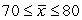 <strong>A sample of 100 observations has a standard deviation of 25 and a mean of 75. What is the 95% confidence interval?</strong> A) B) C) D)