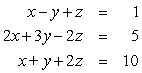 Use Gaussian elimination to find all solutions to the given system of equations. Work directly with equations rather than matrices.   