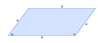   -Find the value of b if a = 8 units, v =    , and the area of the parallelogram equals   square units.