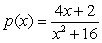 Suppose and . Write the expression as a ratio, with the numerator and denominator each written as a sum of terms of the form cx<sup>m</sup>.