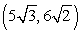 Find the distance between the points     and    . (Give the exact answer.)