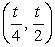 Find a number t such that the point    lies on the line containing the points (1, 0) and (2, -2).
