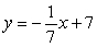 Find a number t such that the line in the xy-plane containing the points (7, t) and (8, 7) is perpendicular to the line       .