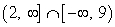 <strong>Which of the following alternatives corresponds to the interval (2, 9]?</strong> A)   B)   C)   D)   <div style=padding-top: 35px> 