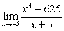 Find the limit, if it exists.   A)  500 B)  0 C)  -125 D)  -500