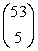In a state lottery in which 5 numbers are drawn from a possible 53 numbers, the number of possible 5 number combinations is equal to:    How many possible combinations are there?