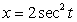 The given parametric equations define a plane curve. Find an equation in rectangular form that also corresponds to the plane curve.   ,   A)    B)    C)    D)   