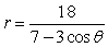 For the polar equation, (a) Identify the conic as either a parabola, ellipse, or hyperbola; (b) find the eccentricity and vertex (or vertices); and (c) graph.   