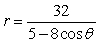 For the polar equation, graph the conic.   A)    B)    C)    D)   
