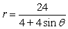 For the polar equation, graph the conic.   A)    B)    C)    D)   