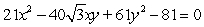 Graph the second-degree equation. (Hint: Transform the equation into an equation that contains no xy term.)    A)    B)    C)    D)   