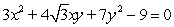 Graph the second-degree equation. (Hint: Transform the equation into an equation that contains no xy term.)    A)    B)    C)    D)   