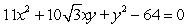 Graph the second-degree equation. (Hint: Transform the equation into an equation that contains no xy term.)    A)    B)    C)    D)   
