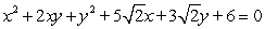 (a) Identify the type of conic by the discriminant, (b) transform the equation in x and y into an equation in X and Y (without an XY term) by rotating the x- and y-axes by an angle of θ to arrive at the new X- and Y-axes, and (c) graph the resulting equation (showing both sets of axes).   