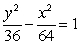 Find the standard form of the equation of the hyperbola with foci (0, 10)  and (0, -10) , and vertices (0, 8)  and (0, -8) . A)    B)    C)    D)   