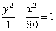 Find the standard form of the equation of the hyperbola with foci (-9, 0)  and (9, 0) , and vertices (-1, 0)  and (1, 0) . A)    B)    C)    D)   
