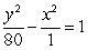 Find the standard form of the equation of the hyperbola with foci (-9, 0)  and (9, 0) , and vertices (-1, 0)  and (1, 0) . A)    B)    C)    D)   