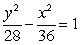Find the standard form of the equation of the hyperbola with foci (0, -8)  and (0, 8) , and vertices (0, 6)  and (0, -6) . A)    B)    C)    D)   